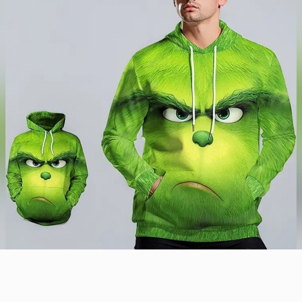 Grinch Novelty Hoodie NWOT Size XL Unisex